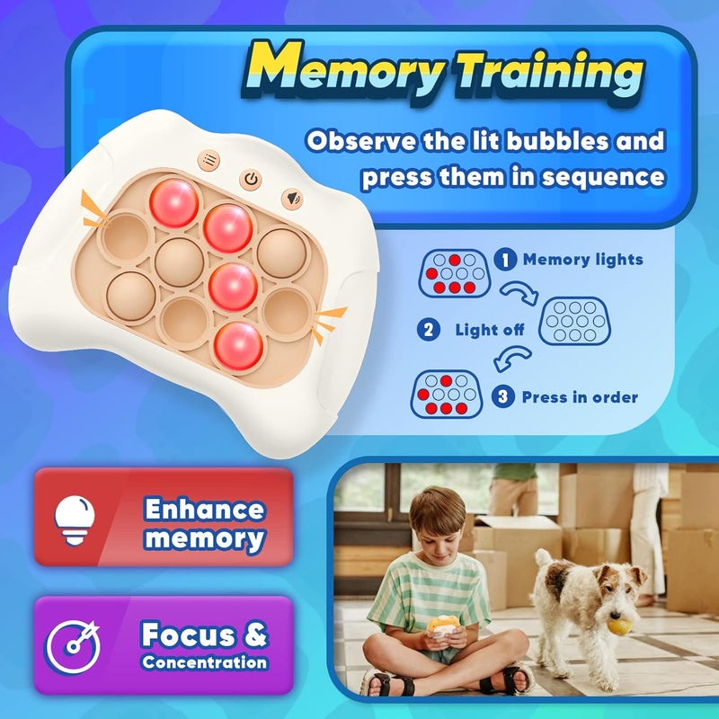 Byserten Handheld Game Sensory Fidget Toys for Kids Age 6-12, Birthday Gifts for 3 4 5 6 7 8 9 Year Old Boys & Girls & Teens-White - Image 3